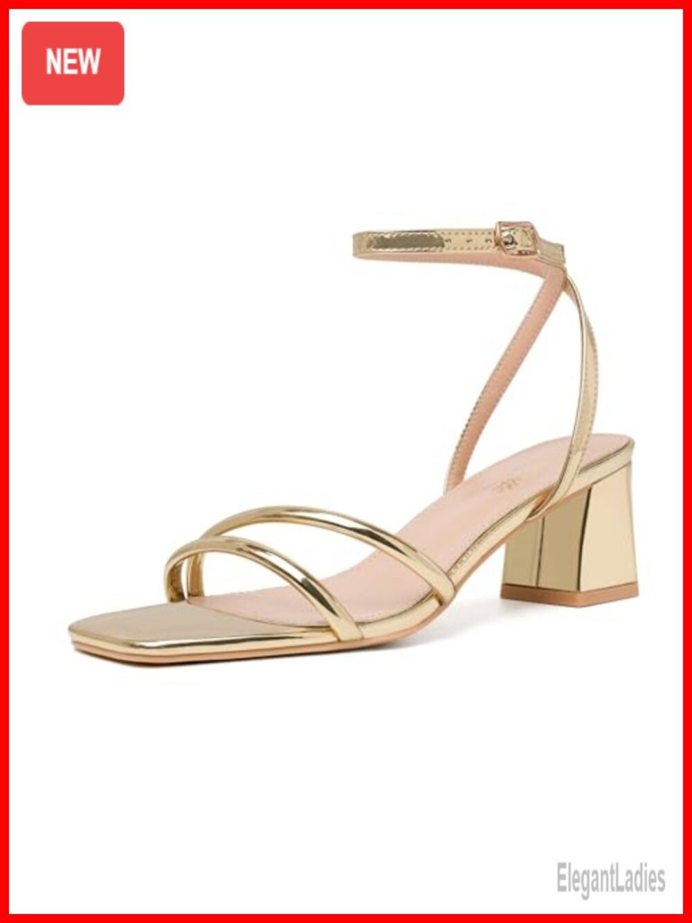 Womens Low Block Heel Sandals Open Toe Ankle Strap Dress Shoes Faux Leather